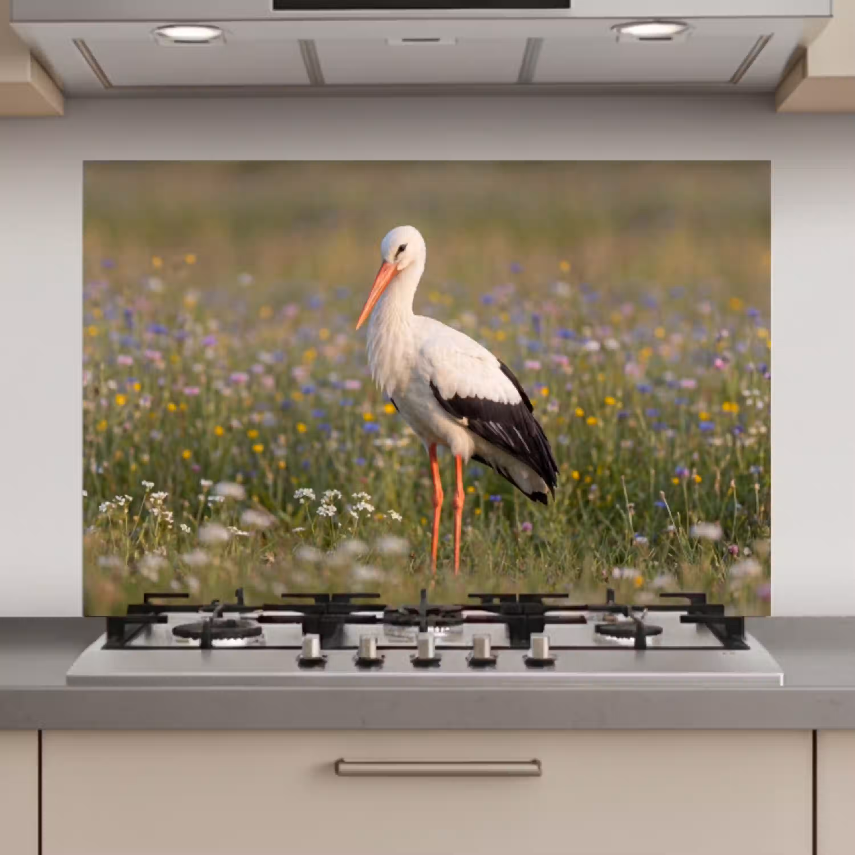 Ooienvaar - Bloemen - Weide - Kleurrijk keuken achterwand spatscherm klein -3d_website