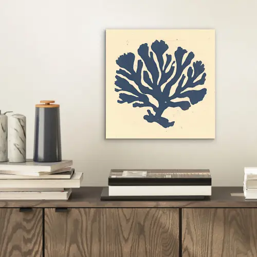 Blauw koraal - Vertakkingen - Beige aluminium wit klein -sfeer1