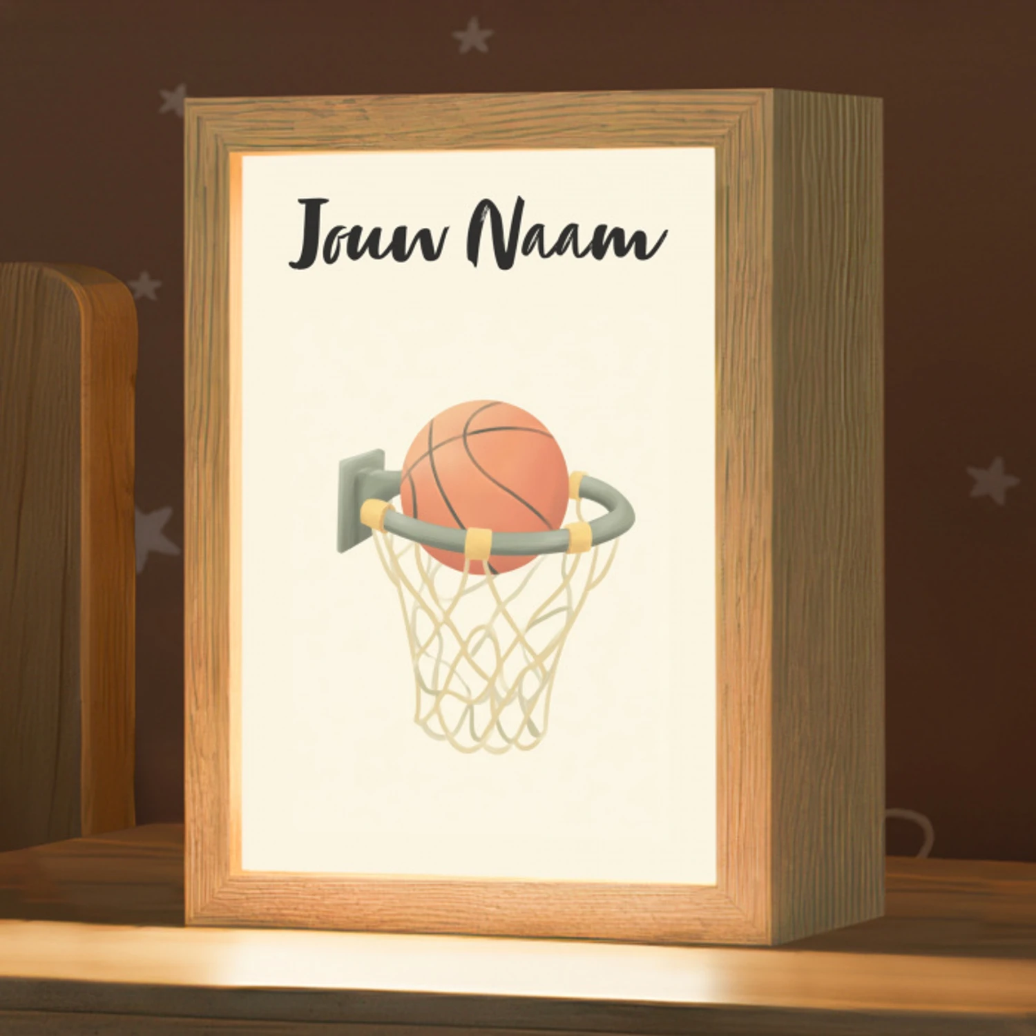 Basketbal - Net - Oranje Light Box met kabel (Kinderlampje) klein -zzz_3d_website