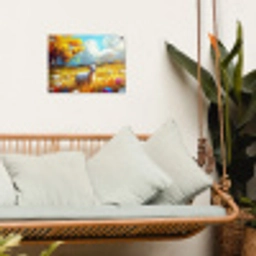 Schaap - Weide - Bloemen tuinposter los doek klein -sfeer7