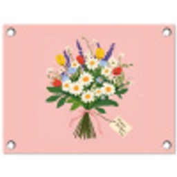 Bloemen - Lint - Kaartje tuinposter los doek klein -3d