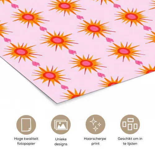 Zon - Motief - Roze poster papier klein 62 -closeup_NL