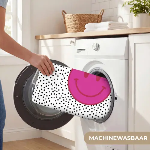 Smiley - Roze - Stippen Badmat klein -USP_WasbaarNL