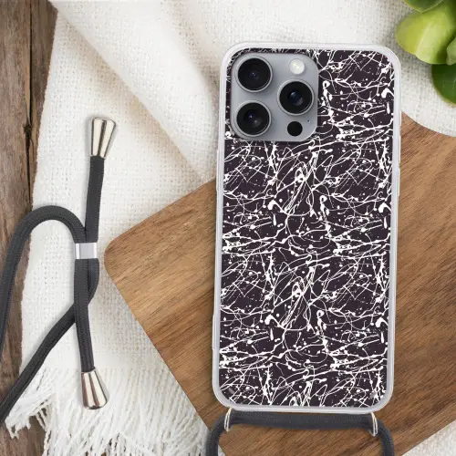Spat - Waterverf - Wit Hoesje iPhone 16 Pro Max met koord klein 804 -sfeer4