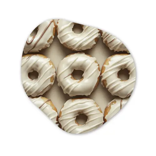 Donuts - Chocolade - Wit - Beige Wandcirkel Organisch Plexiglas middel -3d