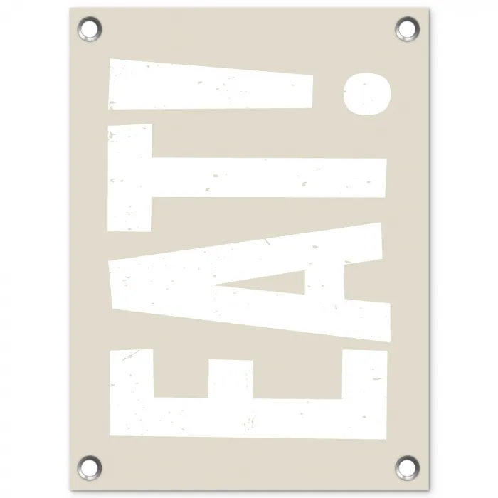 Eten - Decoratie - Beige - Wit tuinposter los doek klein -3d