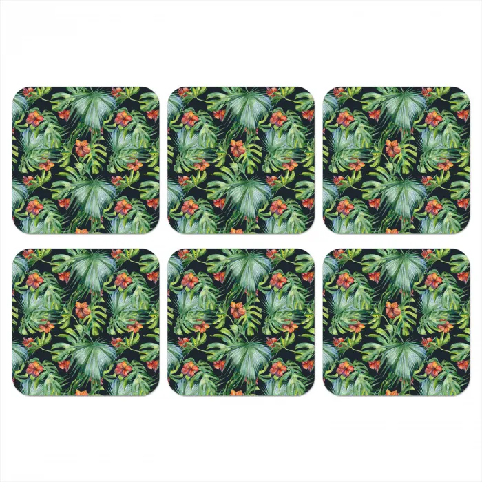 Monstera - Jungle - Bladeren onderzetter kurk middel -3d