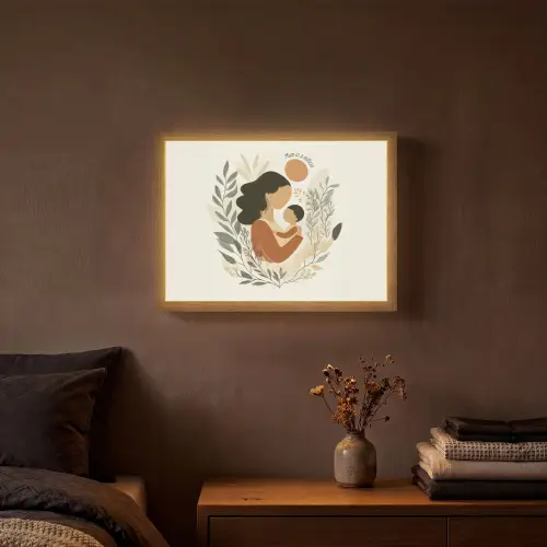 Illustratie - Quote - Moeder Light Box met batterij (Wandlamp) middel -sfeer4