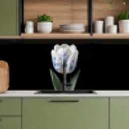 Tulp - Patroon - Blauw keuken achterwand 2 middel -sfeer3