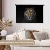 Tijger - Wilde dieren - Portret - Zwart - Dieren Wandkleed katoen middel -sfeer1