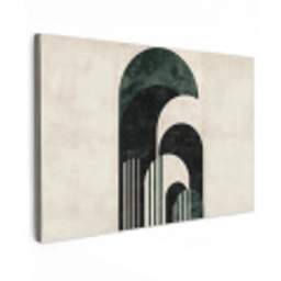 Bogen - Donkergroen - Lijnen Tuinposter op houten frame 2 cm dik klein -3d