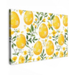 Bloemen - Paaseieren - Geel Tuinposter op houten frame 2 cm dik klein -3d