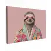 Luiaard - Bloemenprint - Bril - Roze canvas 2cm klein -z3d