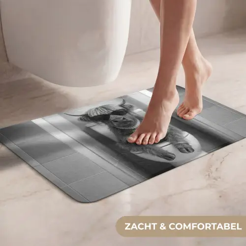 Stier - Telefoon - Toilet - Zwart - Wit WCmat klein -USP_ZachtNL