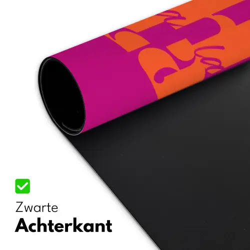 Oh la la - Roze - Oranje - Gestapelde letters Muismat XXL klein -sfeer2