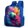 Neon - Bal - Kleurrijk Kinderrugzak - Blauw middel -schuin