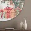 Sneeuwpop - Familie - Kleurrijk Akoestische PET Vilt - Rond klein -sfeer5_closeup