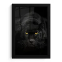 Panter - Dieren - Zwart - Ogen fotolijst zwart zonder passe partout klein -3d