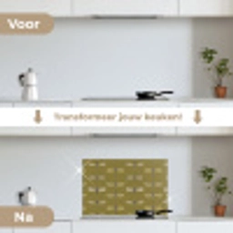 Libellen - Patroon - Groen keuken achterwand spatscherm klein 900 -voor_na_NL