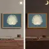 Vogel - Blauw - Vintage Light Box met batterij (Wandlamp) middel -sfeer3