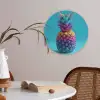 Ananas - Regenboog - Blauw - Popart Akoestische PET Vilt - Rond klein -sfeer3