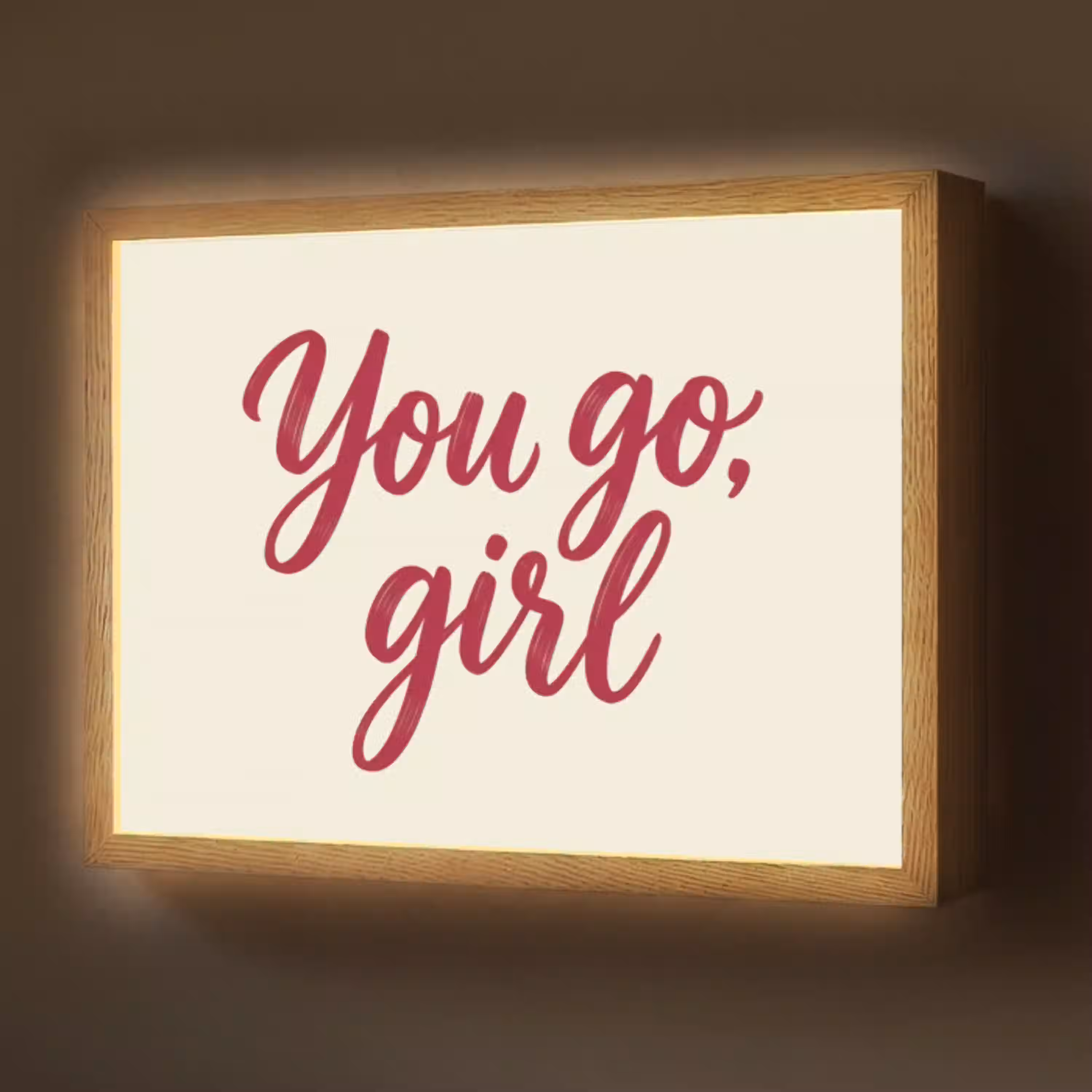 you go girl - Rood - Wit Light Box met batterij (Wandlamp) middel -z3d_website