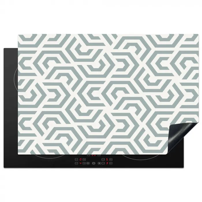 Design - Lijn - Patroon - Groen Inductie beschermer vinyl 3mm klein 276 -3d