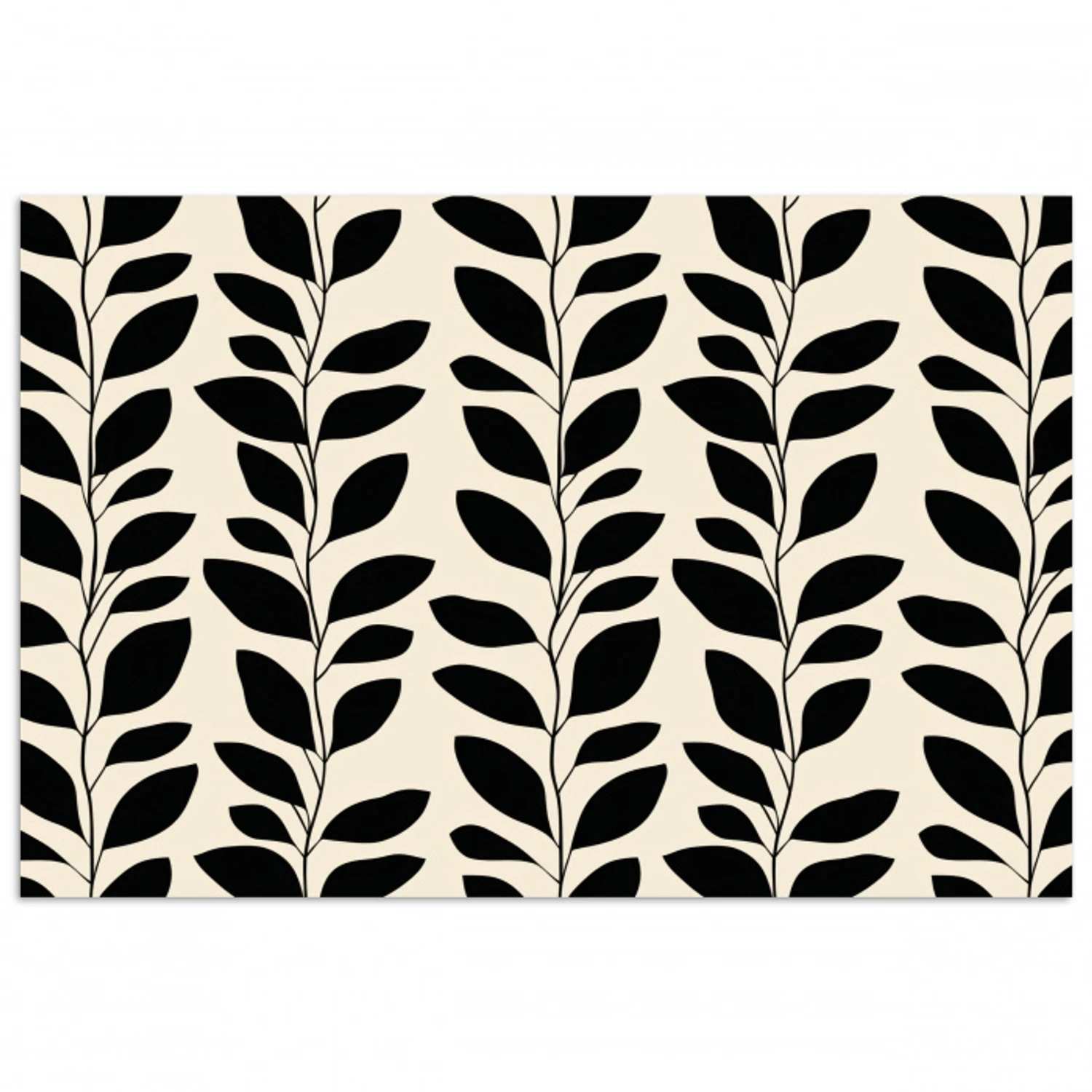 Botanisch - Dessin - Zwart - Beige poster papier klein 62 -3d