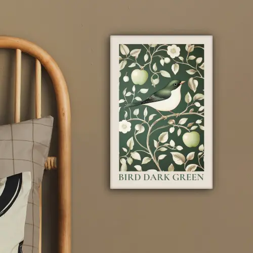 Groen - Vogel  - Bloemen canvas 2cm klein -sfeer3
