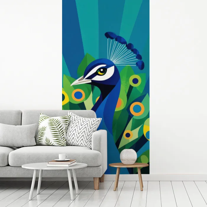 Pauw - Cirkels - Blauw fotobehang vinyl groot -woonkamer