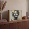 Vrouw - Kunst - Goud - Abstract - Glamour Light Box met batterij (Wandlamp) middel -sfeer2