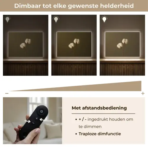 Takken - Katoen - Wit - Bollen Light Box met batterij (Wandlamp) middel -USP_dimbaarNL