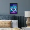 Eenhoorn - Sterrenhemel - Ster - Blauw fotolijst zwart zonder passe partout klein -sfeer3