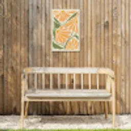 Blaadjes - Zachtoranje - Bloemen Tuinposter op houten frame 2 cm dik klein -sfeer4
