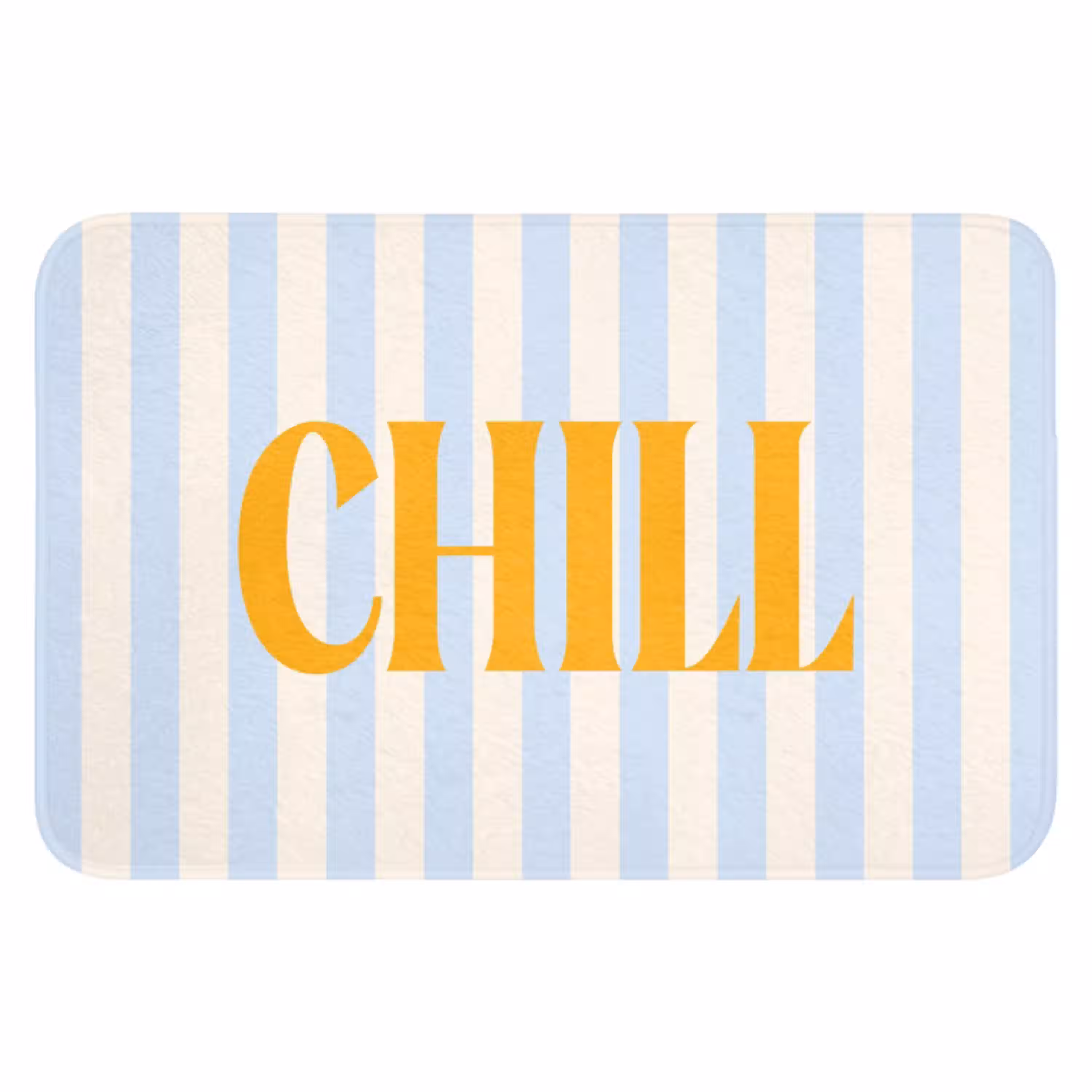 Oranje - Blauw - Strepen - Chill WCmat klein -3d