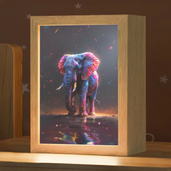 Olifant - Kleuren - Sterren - Dier Light Box met kabel klein -zzz_3d_website