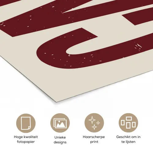 Red - Cake - Decoratie - Eten poster papier klein -closeup_NL