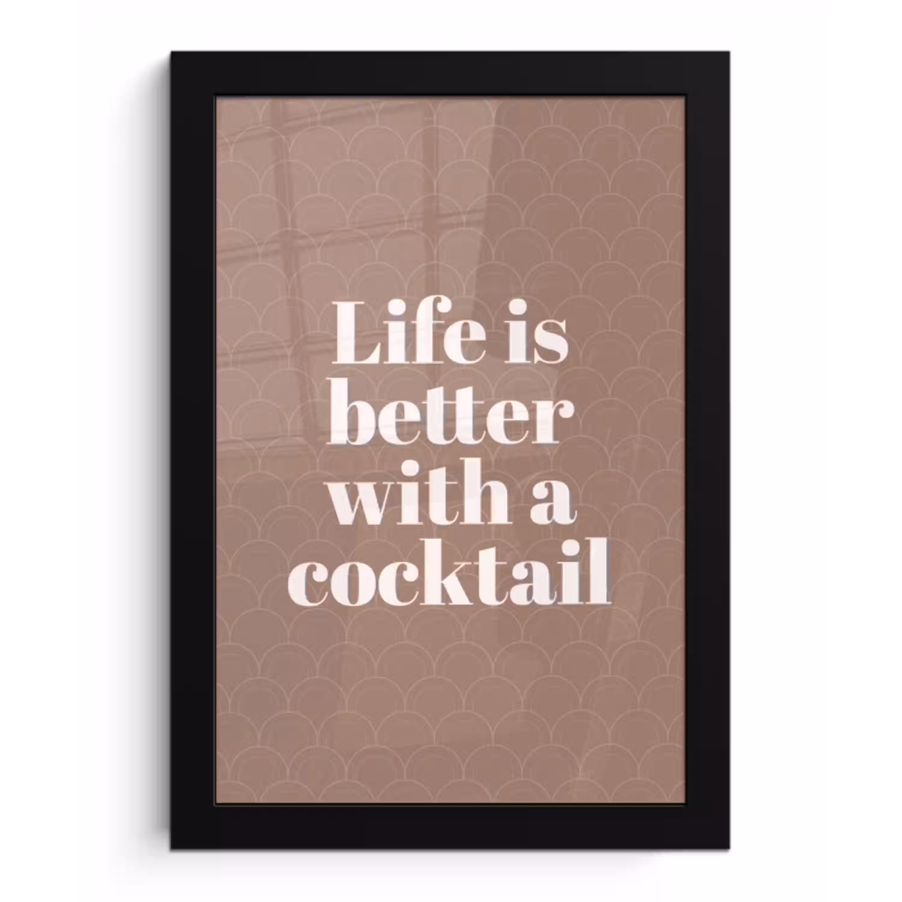 Cocktail - Tekst - Patroon - Wit fotolijst zwart zonder passe partout klein -3d