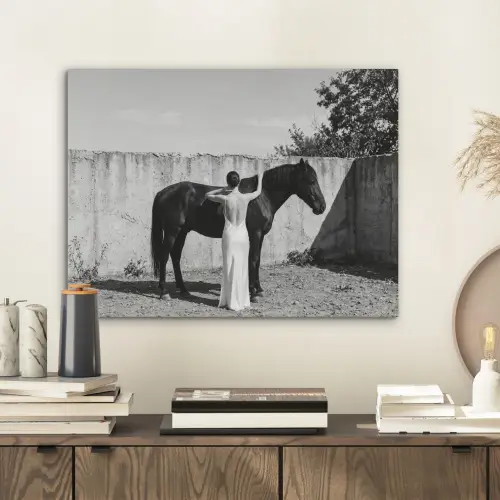 Vrouw - Paard - Artistiek PET vilt klein -sfeer1