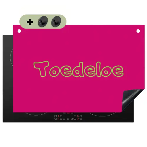 Toedeloe - Groen - Roze Inductie beschemer met haakjes klein -3d