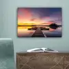Steiger - Zonsondergang - Water - Zee - Reflectie canvas 2cm klein -sfeer4