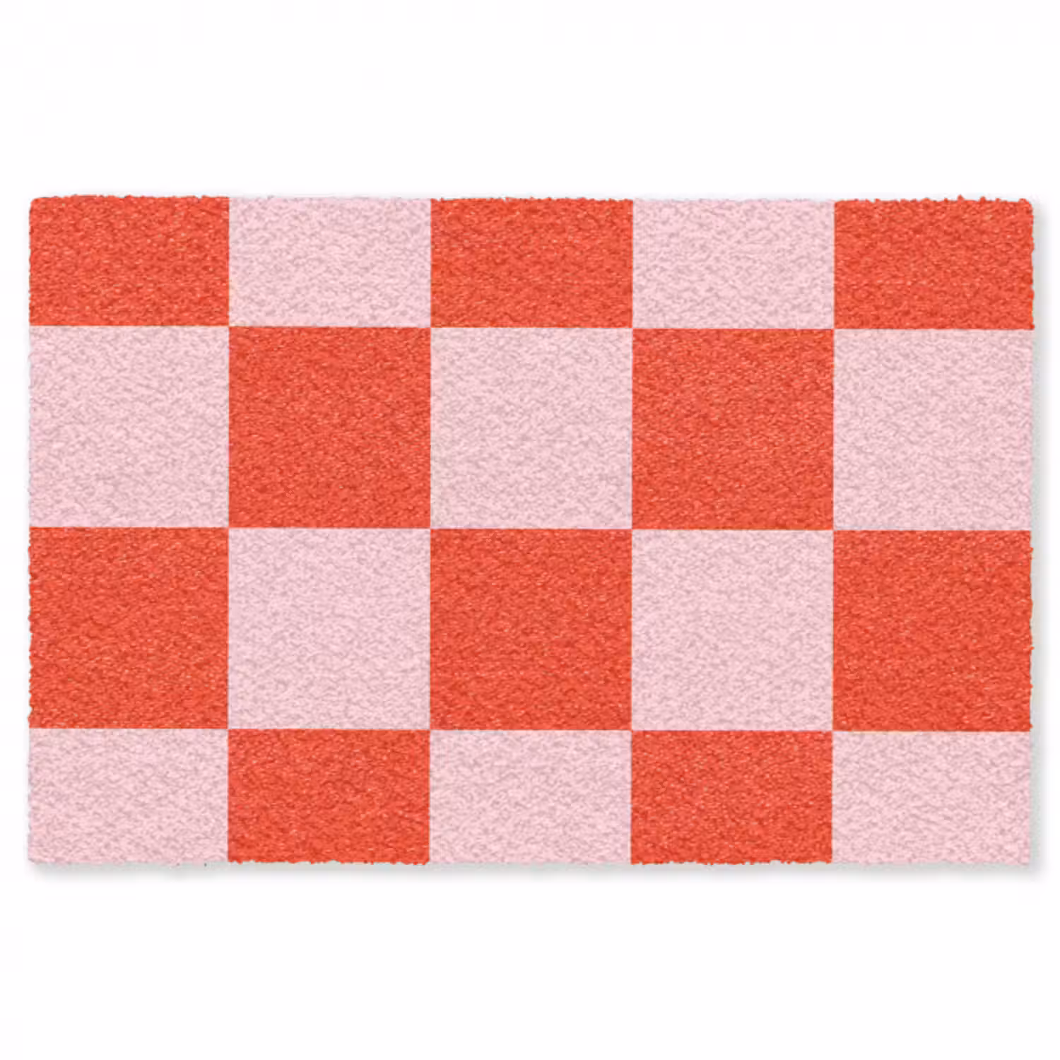 Fußmatte - Schachbrettmuster - Rot - Rosa - Würfel