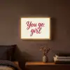 you go girl - Rood - Wit Light Box met batterij (Wandlamp) middel -sfeer4