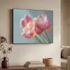 Tulpen - Roze - Stelen Textielframe zwart klein -sfeer3