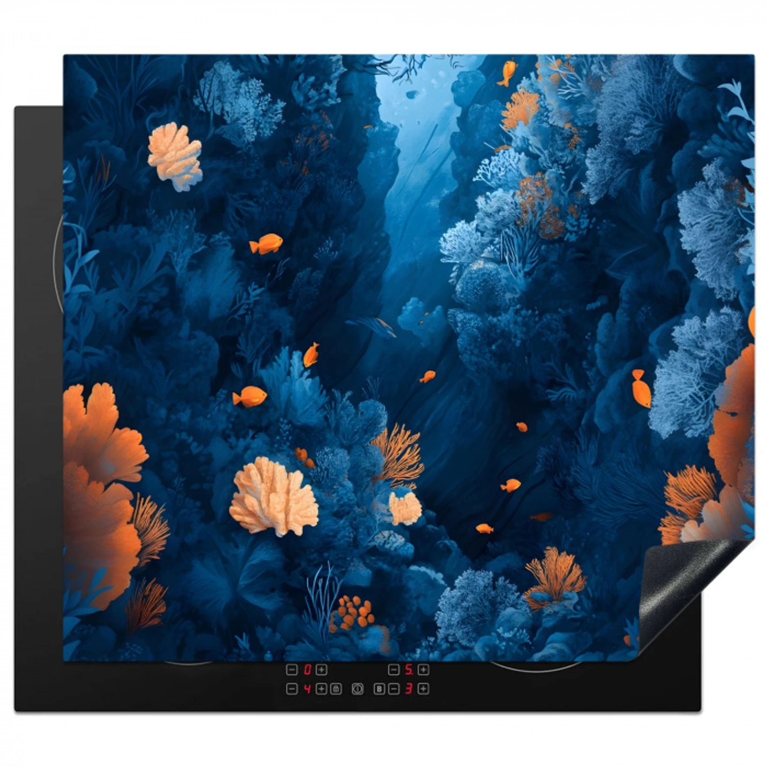 Koraalrif - Vissen - Oceaan - Blauw Inductie beschermer vinyl 3mm middel -3d