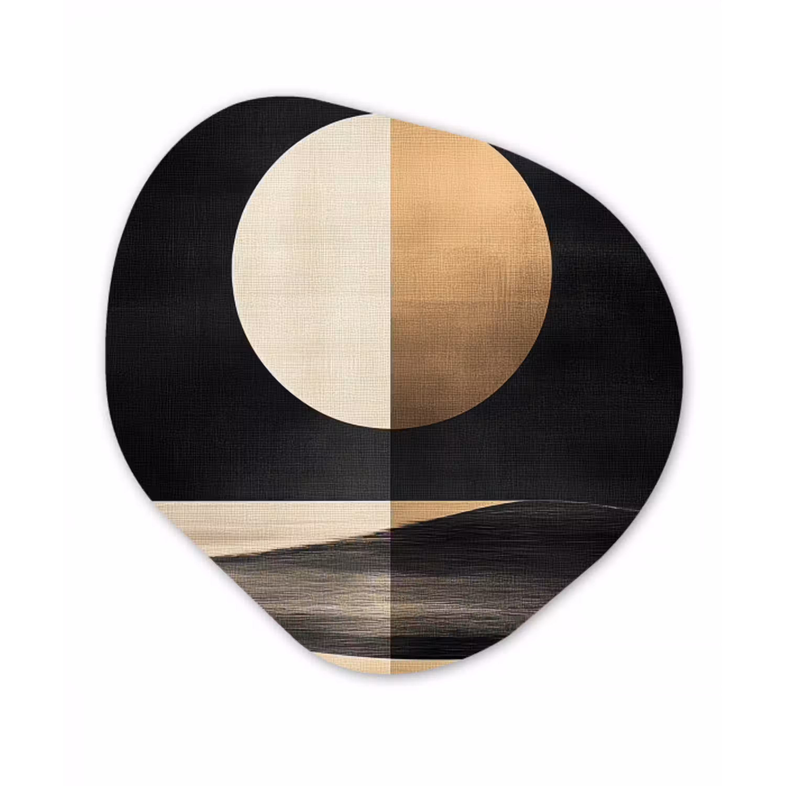 Maan - Cirkel - Goud Wandcirkel Organisch Plexiglas middel -3d