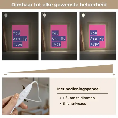Valentijn - Tekst - Love Light Box met kabel (Wandlamp) klein -USP_dimbaarNL