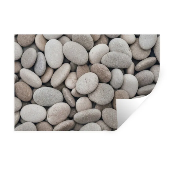 Kiezels - Stenen - Grijs Muursticker klein -3d