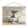 Ezel - Dieren - Badkuip - Schuim textielposter latten blank klein -3d
