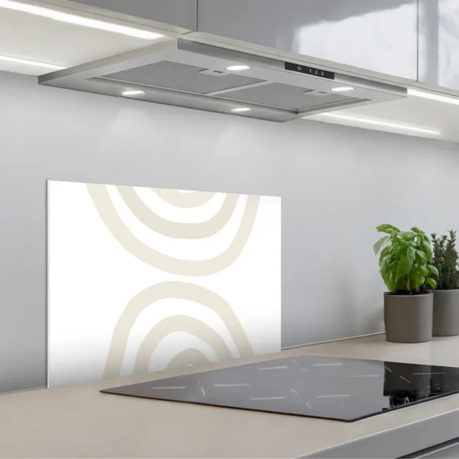 Regenboog - Pastel - Design - Abstract keuken achterwand spatscherm klein -3d_schuin